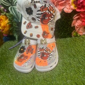 Kids' Custom Orange and White Shoes